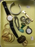 WATCHES, ONE IS STERLING, BUCKLE CLIPS, BRACELET