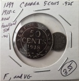 1899 CANADA 5 CENTS .925, 1918-C