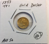 1853, TYPE 1, 1 DOLLAR US GOLD
