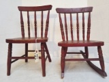 Two (2) Primitive Childrens Chairs