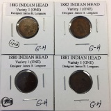 1880,81,82,83 INDIAN HEAD