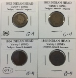 1862,63,64,65 INDIAN HEAD
