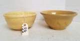 Two (2) Vintage Yellow Ware Bowls