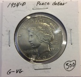 1934D DING. PEACE DOLLAR