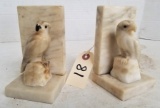 Pair of Marble Eagle Bookends