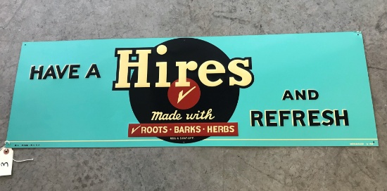 Have A Hires And Refresh Embossed Metal Sign