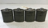 FOUR (4) CANS OF CURRAN WWII CLEANER-RIFLE BORE