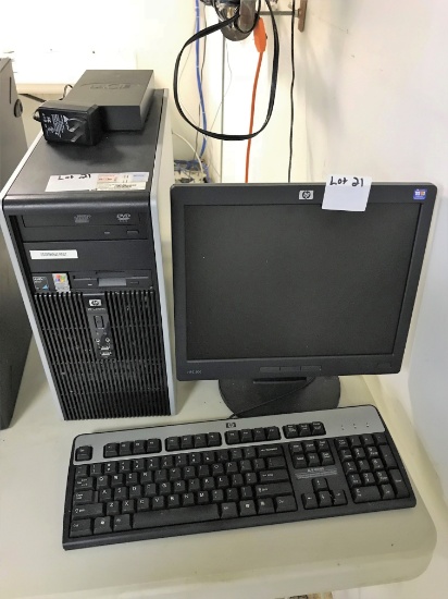 HP monitor, HP tower & keyboard