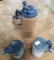 Stoneware Steins with Pewter Lids
