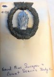 GERMAN WWII NAVAL MINESWEEPER BADGE