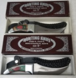 HUNTING KNIVES WITH LEATHER SHEATHS