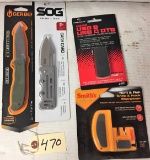 Knives, Sharpener & Micro USB Lot