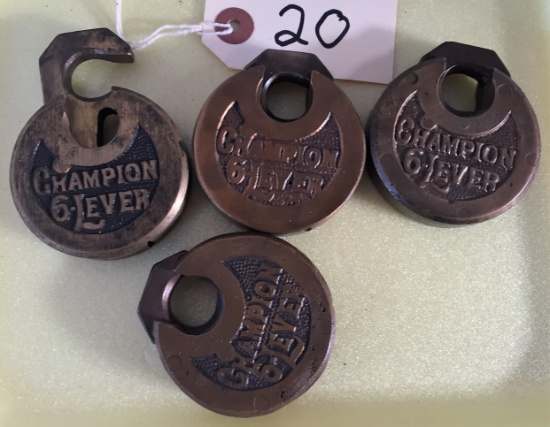 4 Champion 6 lever locks, no keys