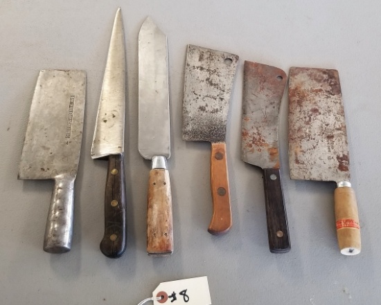 Assorted Meat Cleavers & Knives