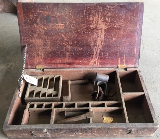 Early Wooden Primitive Toolbox