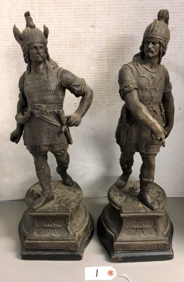 Vintage Pair of Warrior Statues
