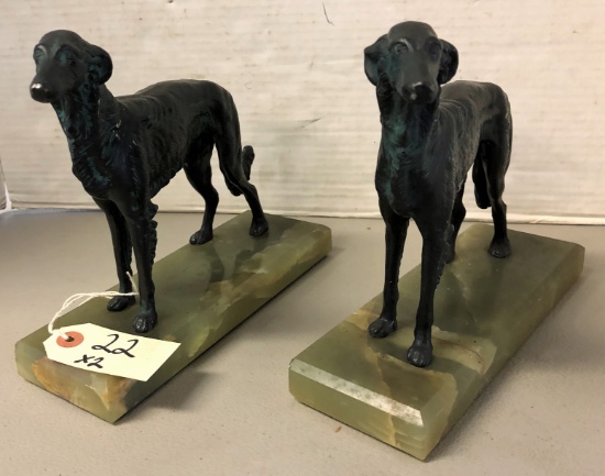 Pair of Greyhound Statues