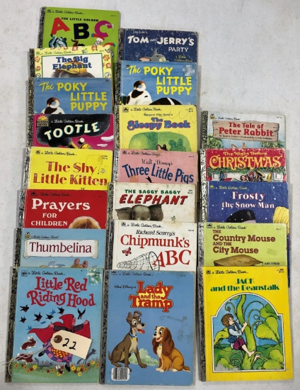 Lot of 20 Assorted Vintage Little Golden Books