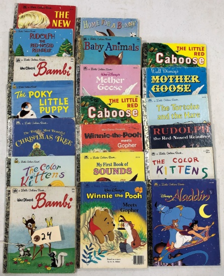 Lot of 20 Assorted Vintage Little Golden Books