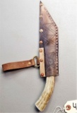 Handmade Fixed Blade Knife w/ Antler Handle