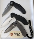 3 Assorted Kershaw Folding Knives