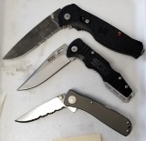 3 Assorted SOG Folding Knives