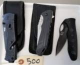 3 Assorted Folding Knives Including: