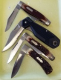 4 Assorted Schrade Folding Knives All Made in USA