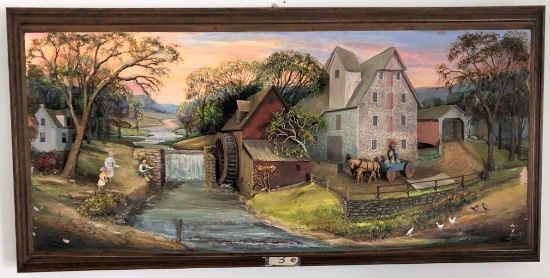 3D Art "Farm Scene" by Abner Zook 26" X 51"