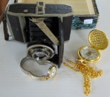 Antique Camera, Pocket Watch, Ladies Watch