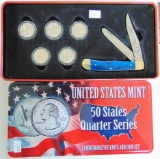 U.S. Mint State Quarter Knife & Coin Set