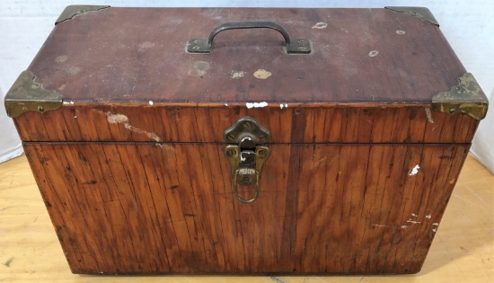 Vintage Wooden Toolbox with Tools