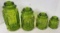 4 Green Moon & Star Canisters
