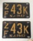 Pr of Metal N.J. License Plates