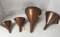 Set of 4 Early Copper Funnels
