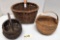 Oak Baskets with Wooden Handles