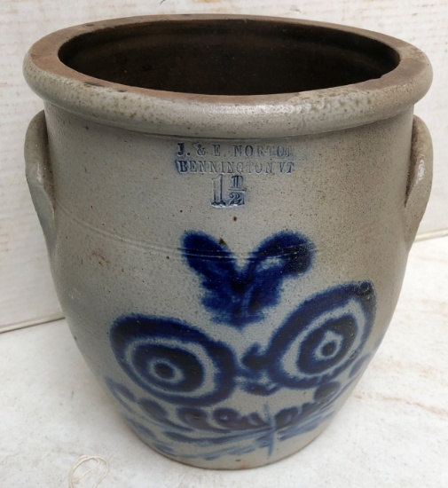 Blue Stoneware Crock