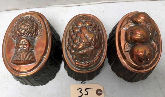 3 Tin Chocolate Molds