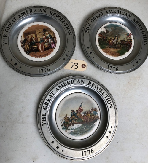 3 Pewter Plates