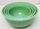 Swirl Fire King Jadeite Nesting Mixing Bowl Set