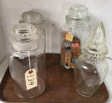 4 Apothecary Type Bottles
