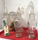 6 Apothecary Type Bottles