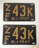 Pr of Metal N.J. License Plates