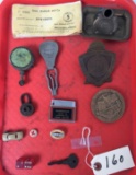 Tray Lot of Small Advertising Pieces