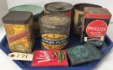 Lot of 8 Advertising Tins
