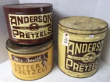 3 Pretzel Tins