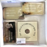 SILVER BARS, PLATINUM MINI COIN