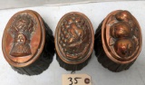 3 Tin Chocolate Molds