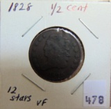1828 HALF CENT