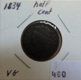 1834 HALF CENT
